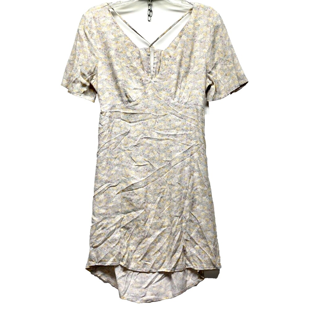 Elodie Womens Large Floral Multicolor Wrap Short Dress NEW (E4)